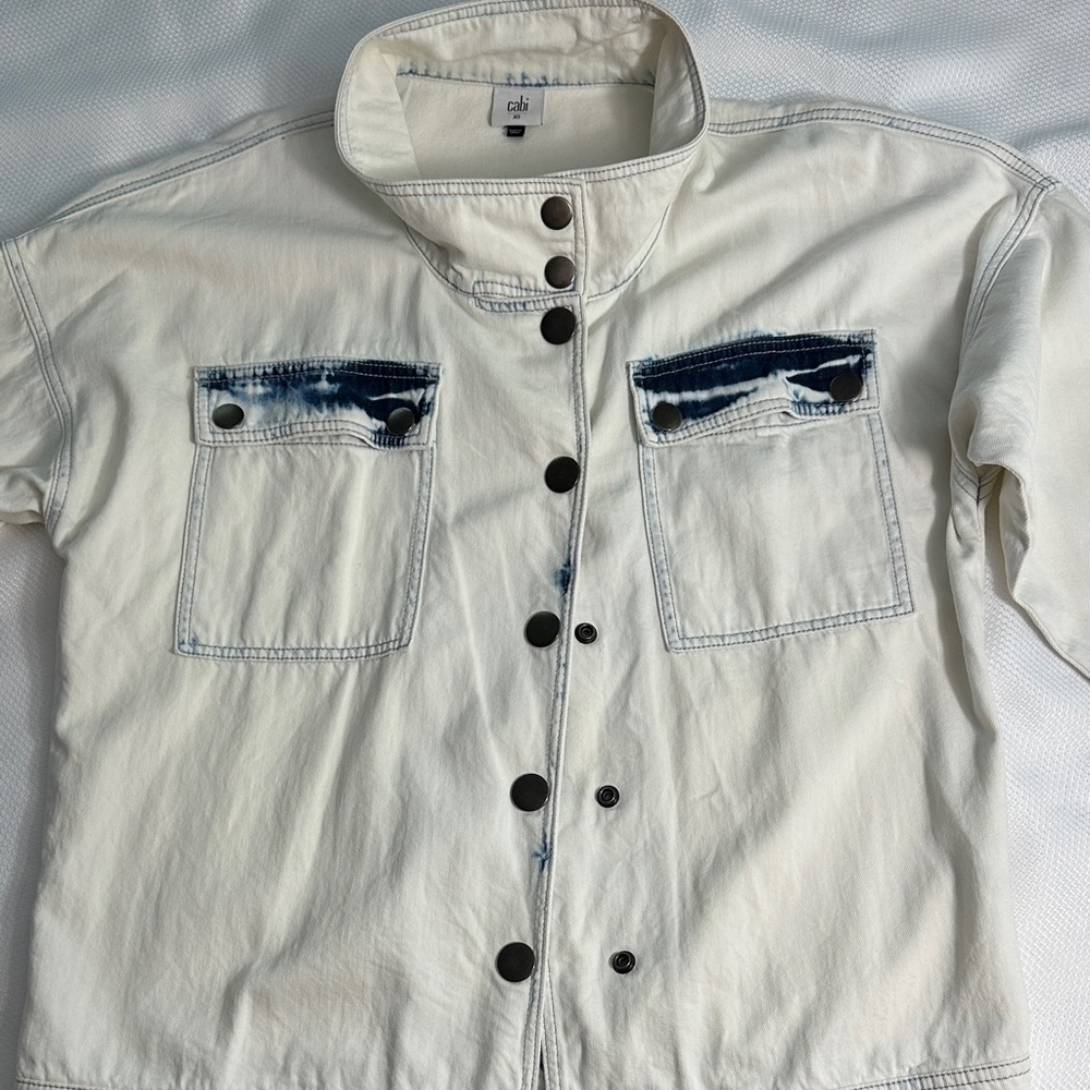 CAbi Drew Light acid wash denim jacket